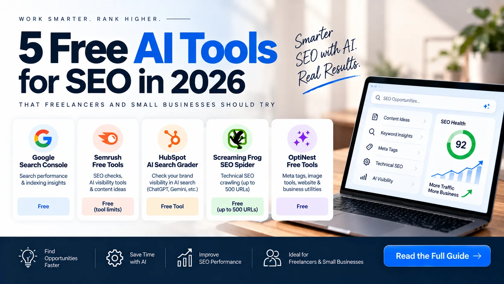 5 Free AI Tools for SEO in 2026 That Freelancers and Small Businesses Should Try