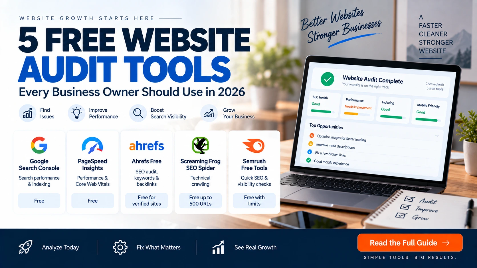 5 Free Website Audit Tools Every Business Owner Should Use in 2026