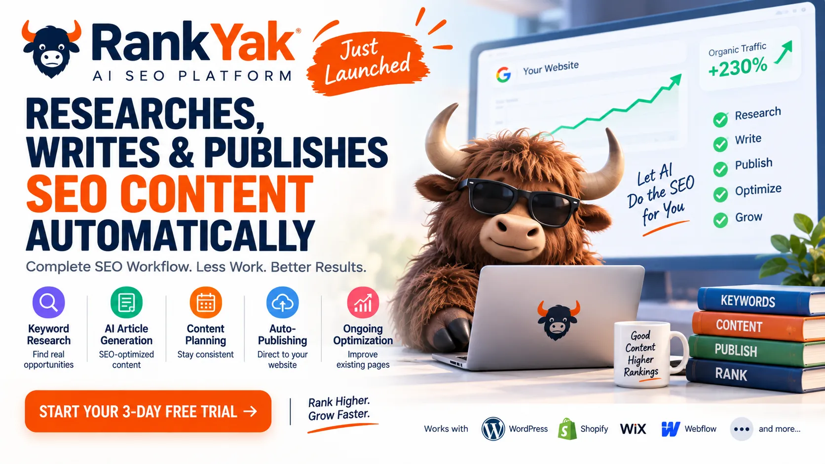 RankYak Launches: AI SEO Platform That Researches, Writes & Publishes Content Automatically